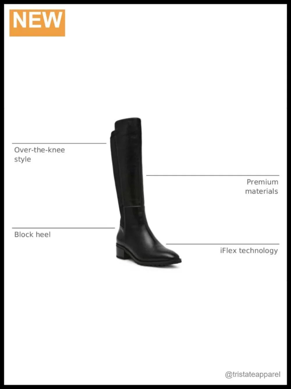 Faux Leather Over the Knee Boots, iFlex Comfort, Block Heel Round Toe Zip